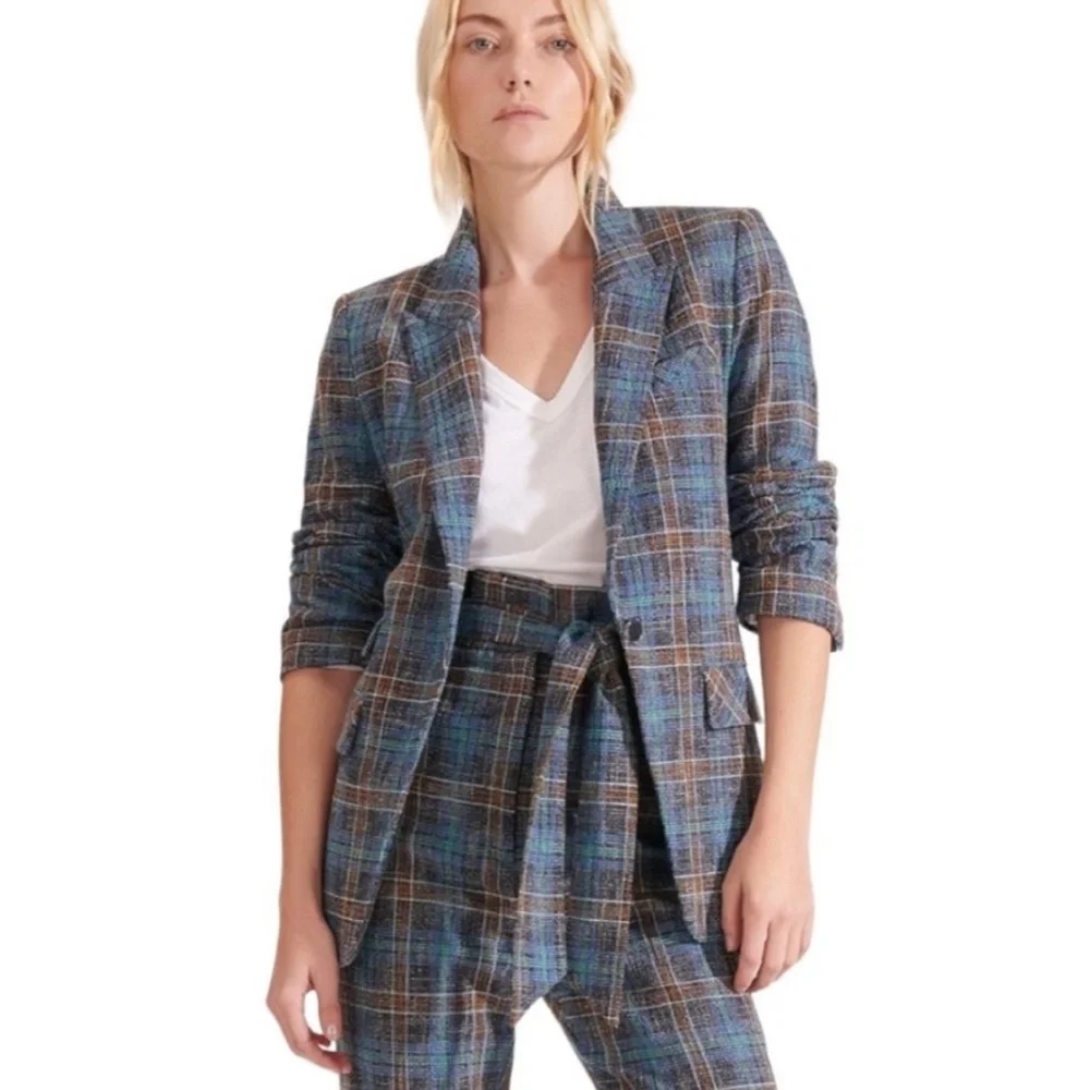 Veronica Beard Martel Dickey Jacket Blue Multi Plaid Blazer size 2 - Picture 11 of 15